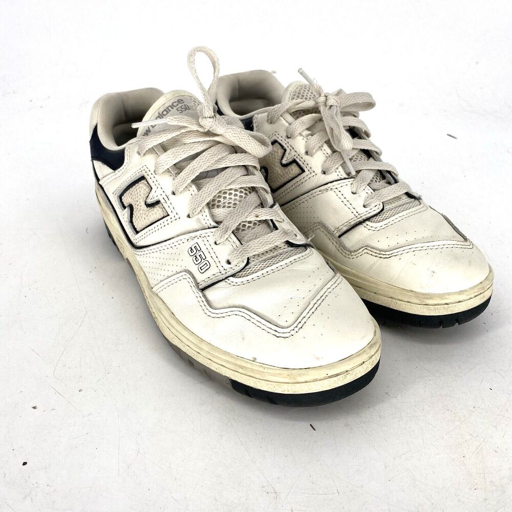 New Balance 550 White Black Low Top Sneakers Mens 8 Womens 9.5 BB550